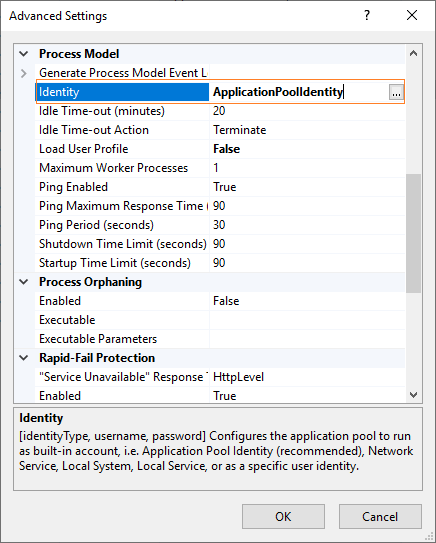 Application Pool Identity