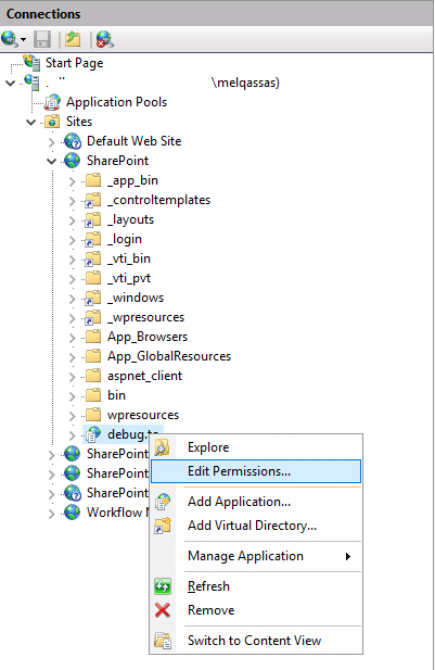 Edit Permission in IIS