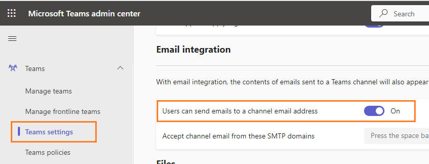 Users can send emails to a channel email address