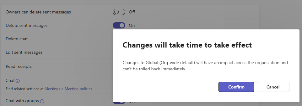 Can't Delete Send Message in Microsoft Teams