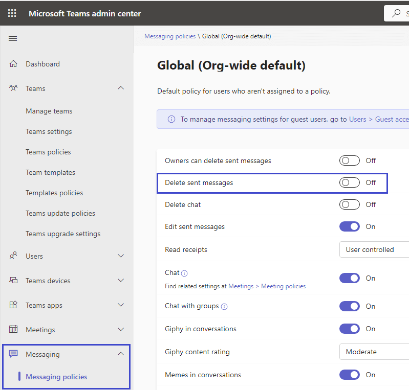 Manage Messaging Policies in Microsoft Teams